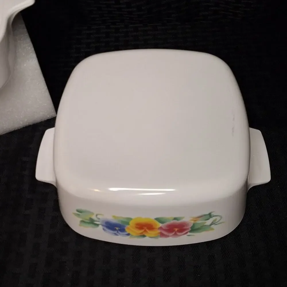 4 Pc Set Vtg Corning Ware Summer Blush A-1-B & A-1.5-B Casseroles w/ 2 Lids